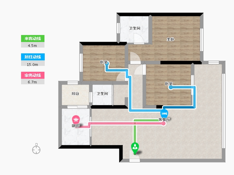 湖南省-永州市-岳麓青城-83.20-户型库-动静线