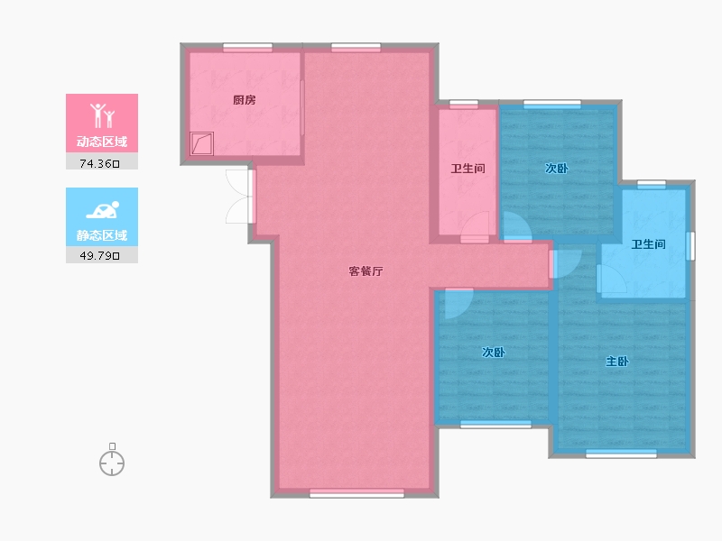 内蒙古自治区-包头市-锦天下-122.40-户型库-动静分区