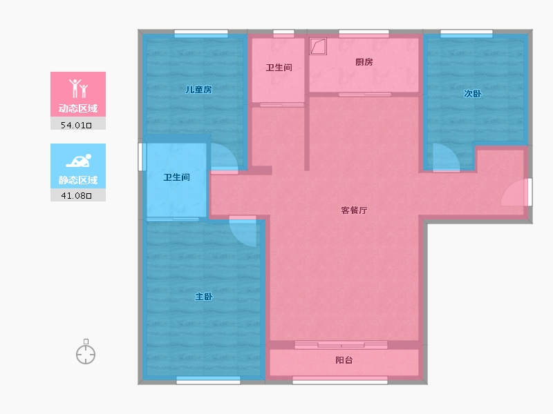 新疆维吾尔自治区-乌鲁木齐市-秦基澜城-90.64-户型库-动静分区