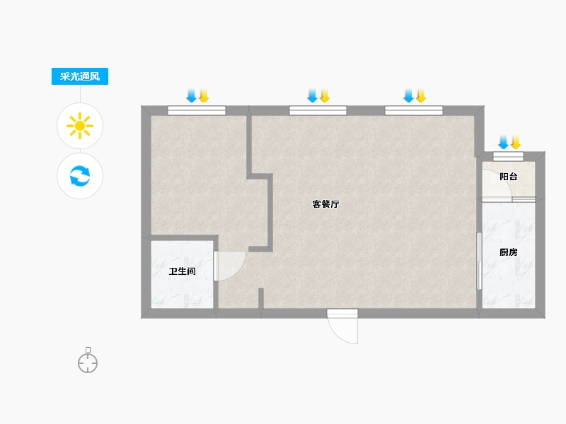 四川省-成都市-菁蓉滨湖湾-55.00-户型库-采光通风