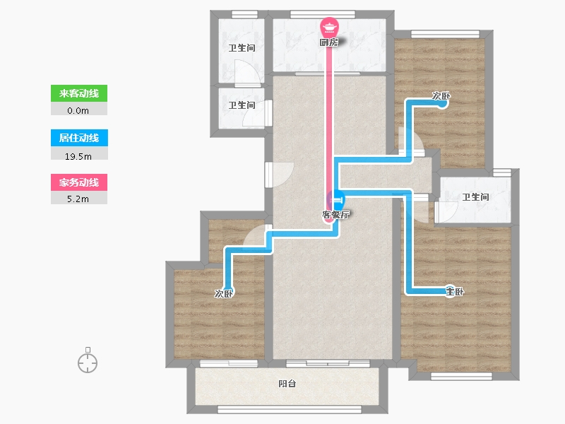 河北省-沧州市-狮城新悦府-95.52-户型库-动静线