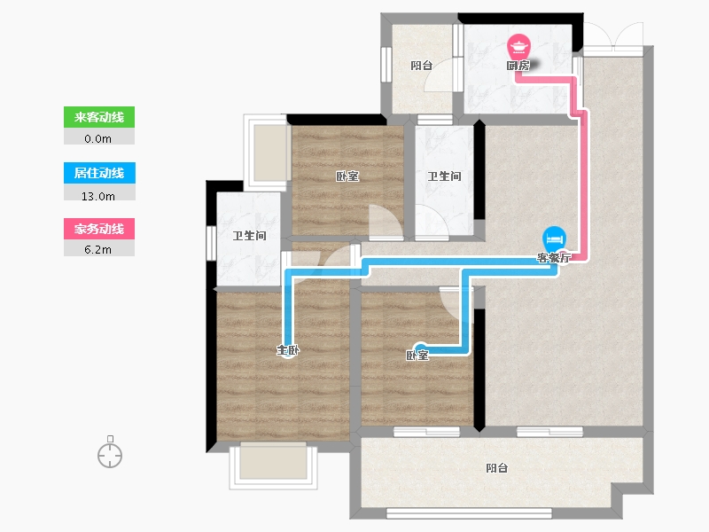 贵州省-遵义市-城南社区-93.60-户型库-动静线