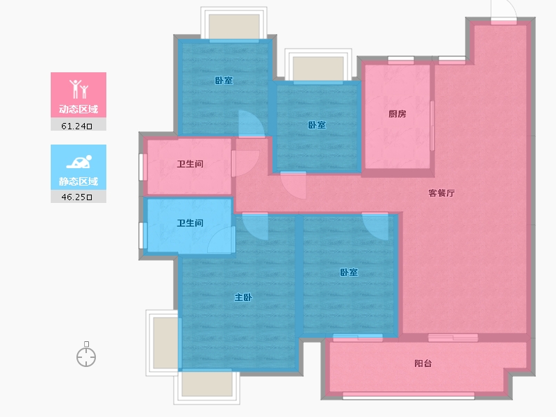 湖北省-宜昌市-保利山海大观-125.60-户型库-动静分区