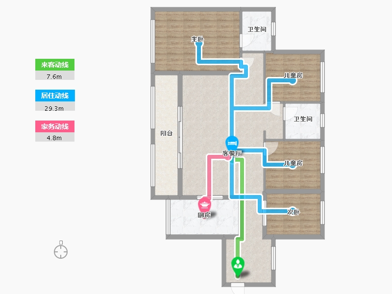 湖南省-永州市-永州壹号-108.80-户型库-动静线