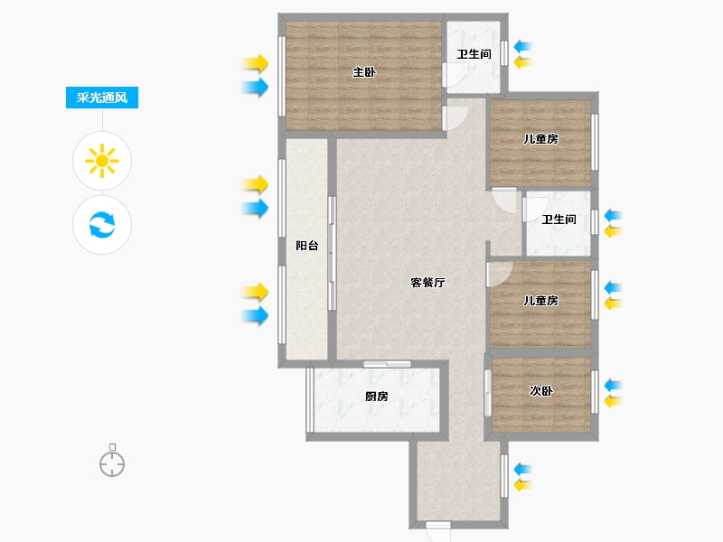 湖南省-永州市-永州壹号-108.80-户型库-采光通风