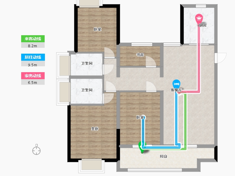 江苏省-南京市-石林云城-108.80-户型库-动静线