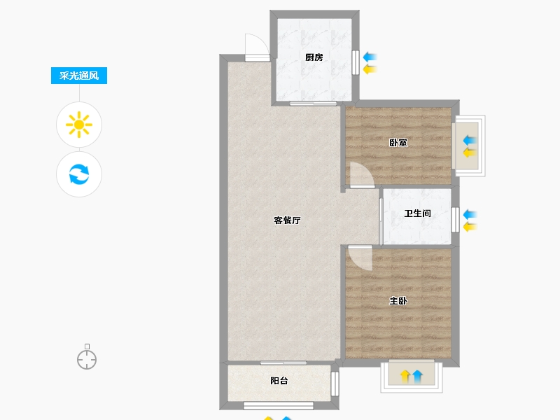 河北省-廊坊市-纳丹堡-73.40-户型库-采光通风