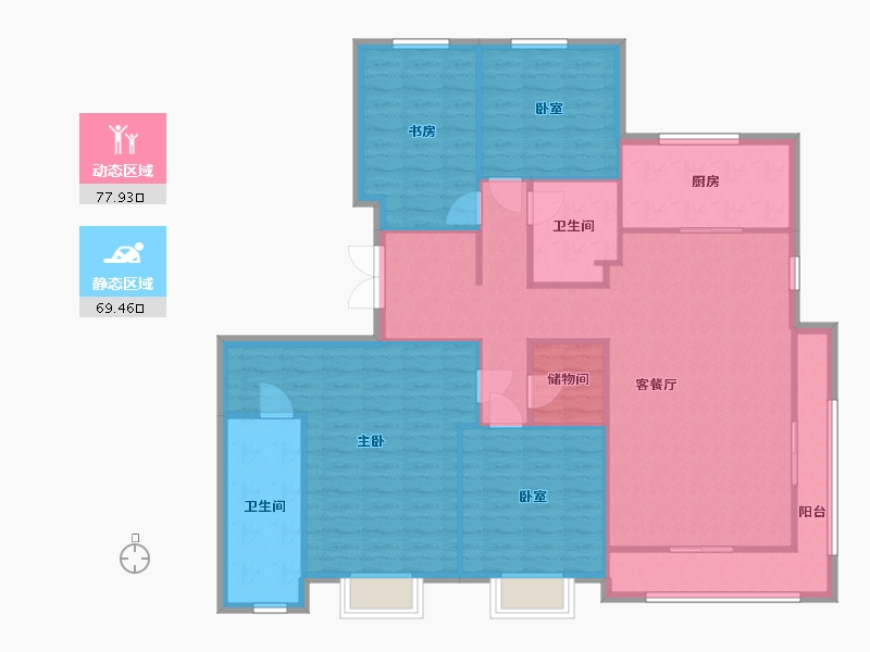 山东省-济南市-珑悦府-144.00-户型库-动静分区