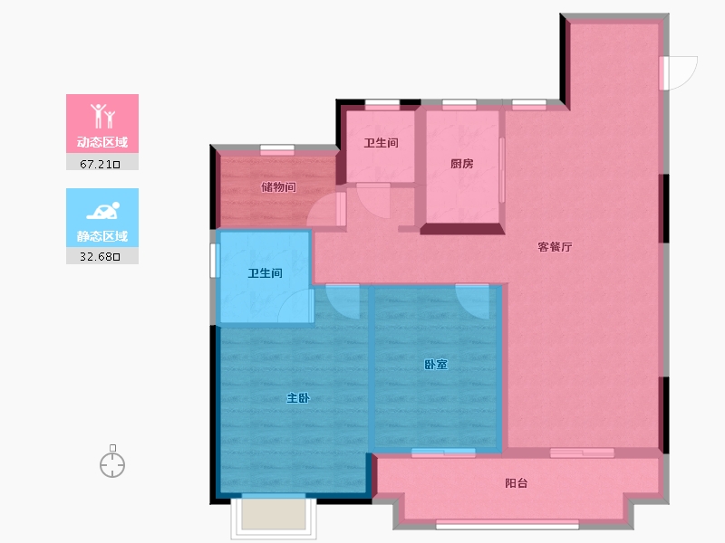 浙江省-金华市-东义府-89.90-户型库-动静分区