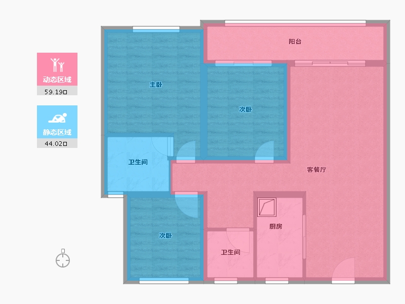 甘肃省-兰州市-兰州新区绿地六期-92.00-户型库-动静分区