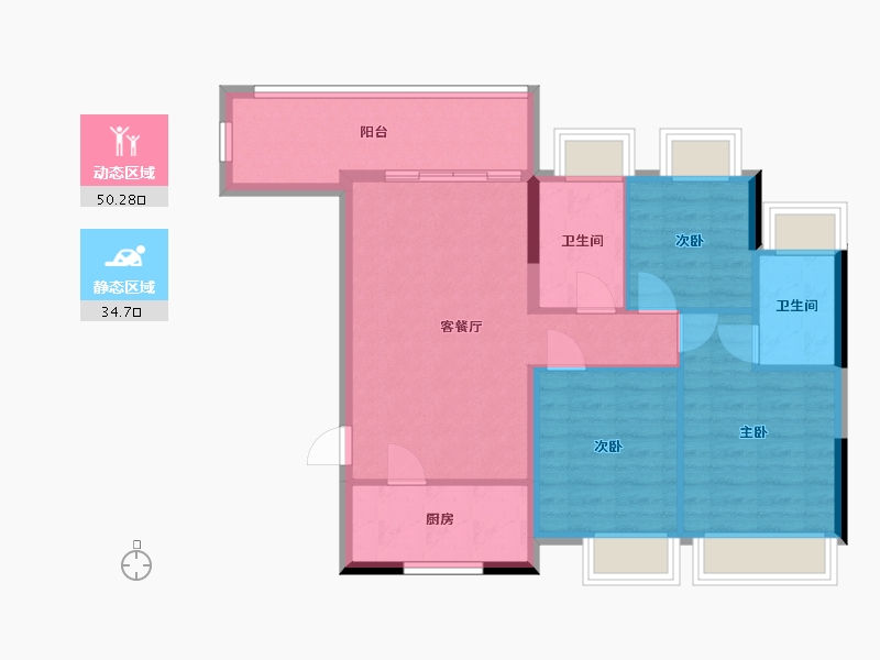 广东省-惠州市-仁和美地-84.80-户型库-动静分区