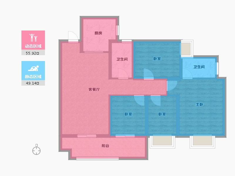 广东省-汕头市-汕头保利天汇-100.00-户型库-动静分区