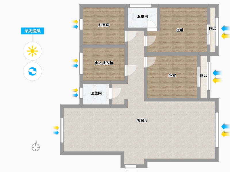 山东省-菏泽市-佳信学府-112.00-户型库-采光通风