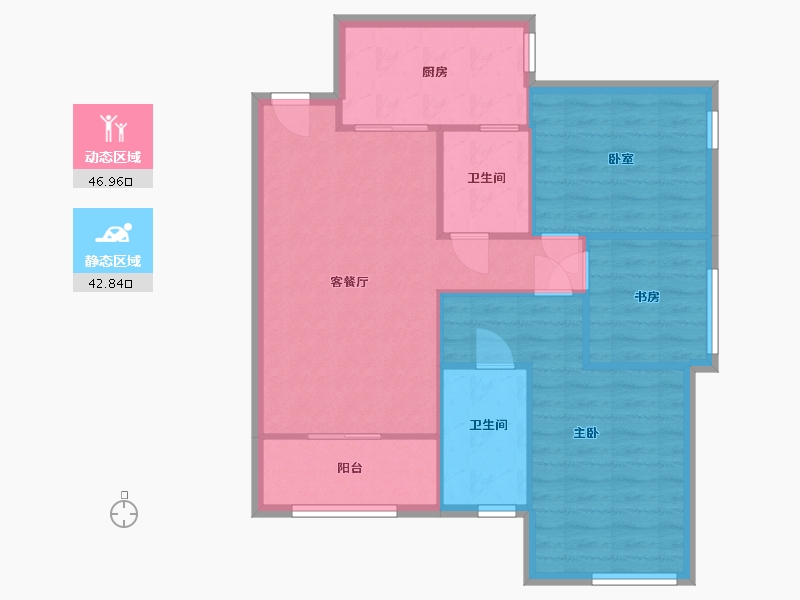 重庆-重庆市-上东汇菁澜-三组团-79.00-户型库-动静分区