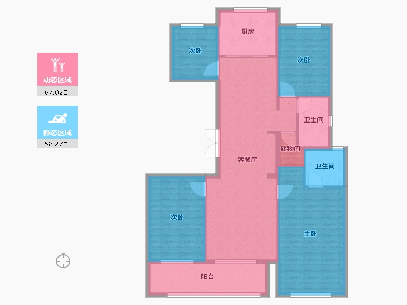 浙江省-宁波市-滨江誉品-120.00-户型库-动静分区