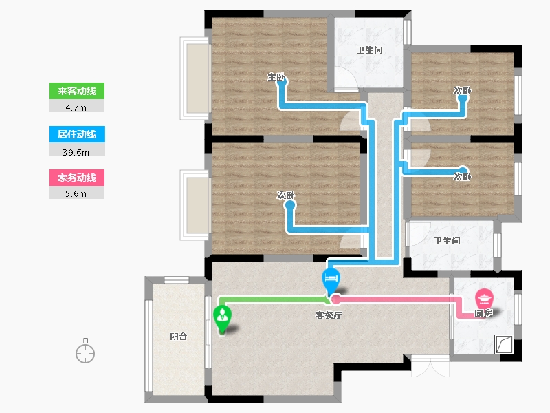 江苏省-南京市-恒禄新寓-120.00-户型库-动静线