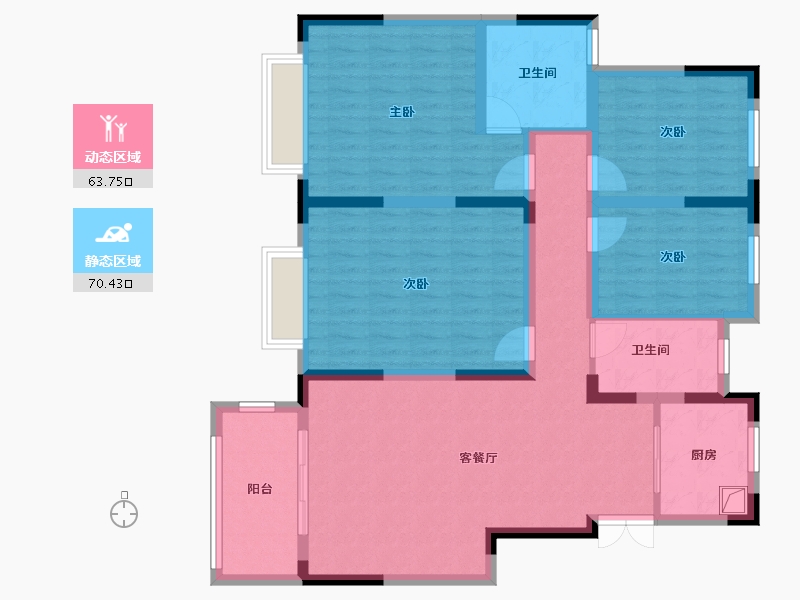 江苏省-南京市-恒禄新寓-120.00-户型库-动静分区