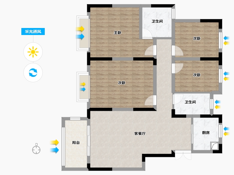 江苏省-南京市-恒禄新寓-120.00-户型库-采光通风