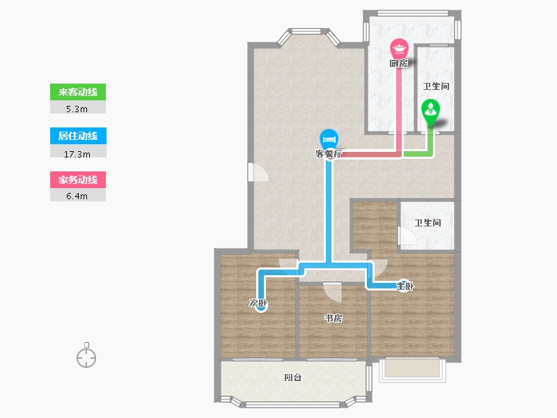 湖北省-武汉市-同馨花园一期-128.00-户型库-动静线