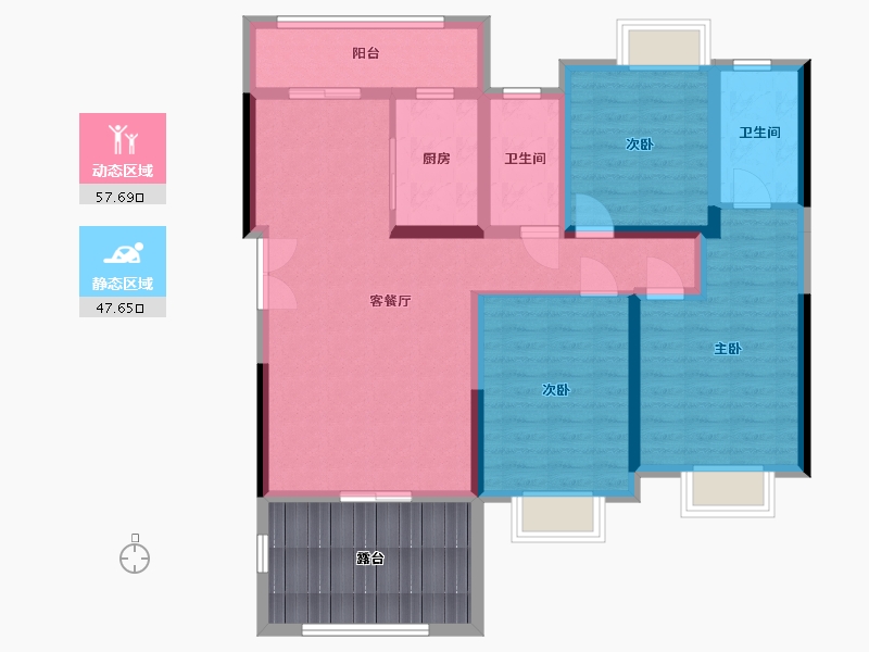 四川省-成都市-堰山和畔3期-94.40-户型库-动静分区