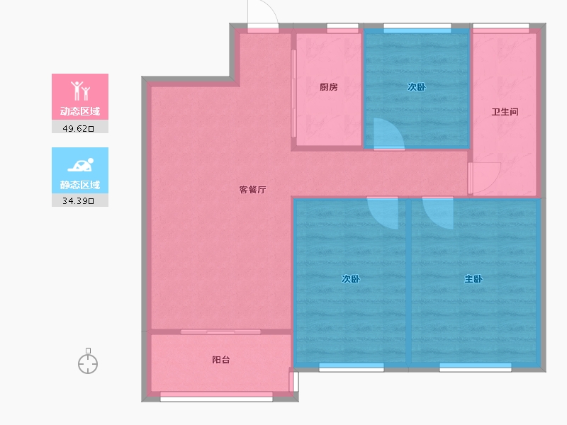 安徽省-阜阳市-幸福家园小区-东区-79.46-户型库-动静分区