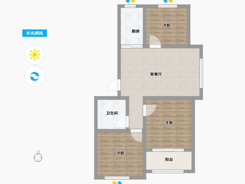 山西省-晋城市-南域熙苑-77.00-户型库-采光通风