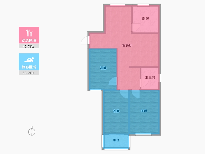 湖北省-武汉市-青馨居-73.00-户型库-动静分区