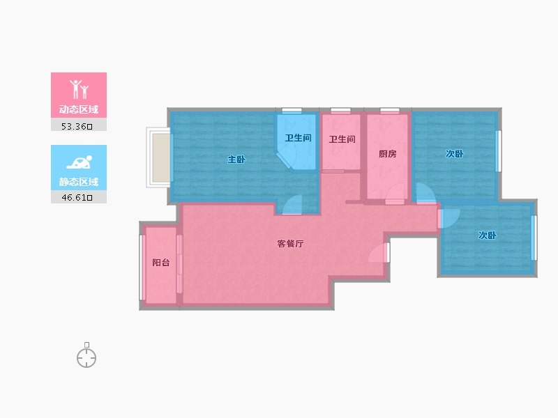 河北省-廊坊市-宏泰龙河枫景-94.40-户型库-动静分区