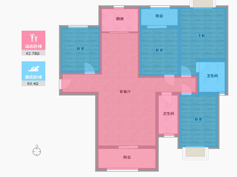 湖南省-益阳市-学府花园-115.18-户型库-动静分区