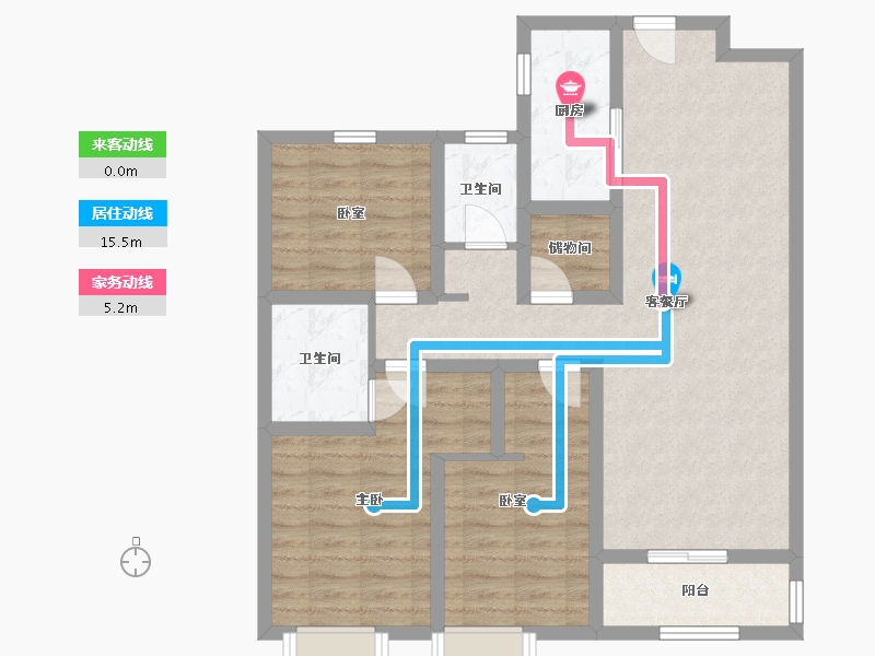 山西省-晋中市-平遥县明珠建筑工程有限公司印象小镇光大商住小区工程项目-108.70-户型库-动静线