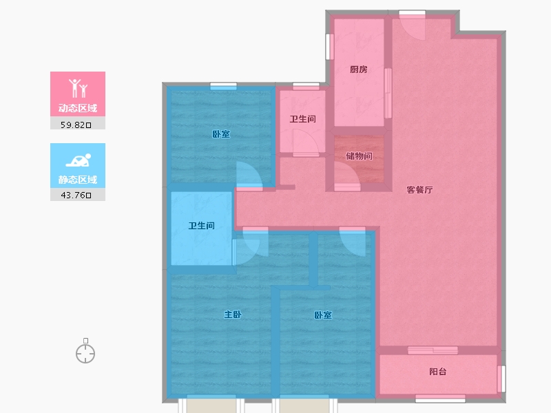 山西省-晋中市-平遥县明珠建筑工程有限公司印象小镇光大商住小区工程项目-108.70-户型库-动静分区