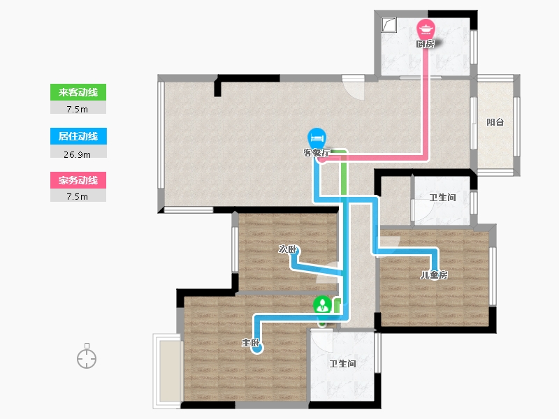 湖南省-怀化市-书香水岸-112.60-户型库-动静线