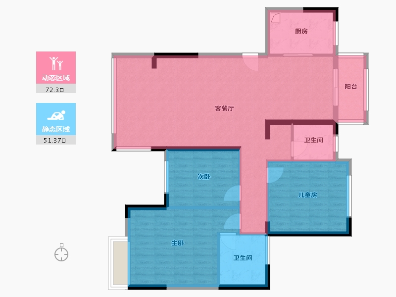 湖南省-怀化市-书香水岸-112.60-户型库-动静分区