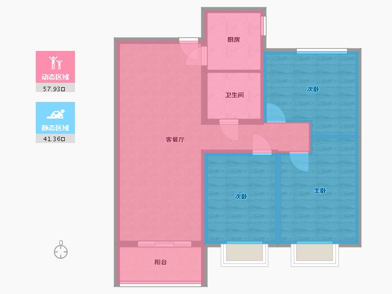 山西省-忻州市-汇景新城-89.25-户型库-动静分区