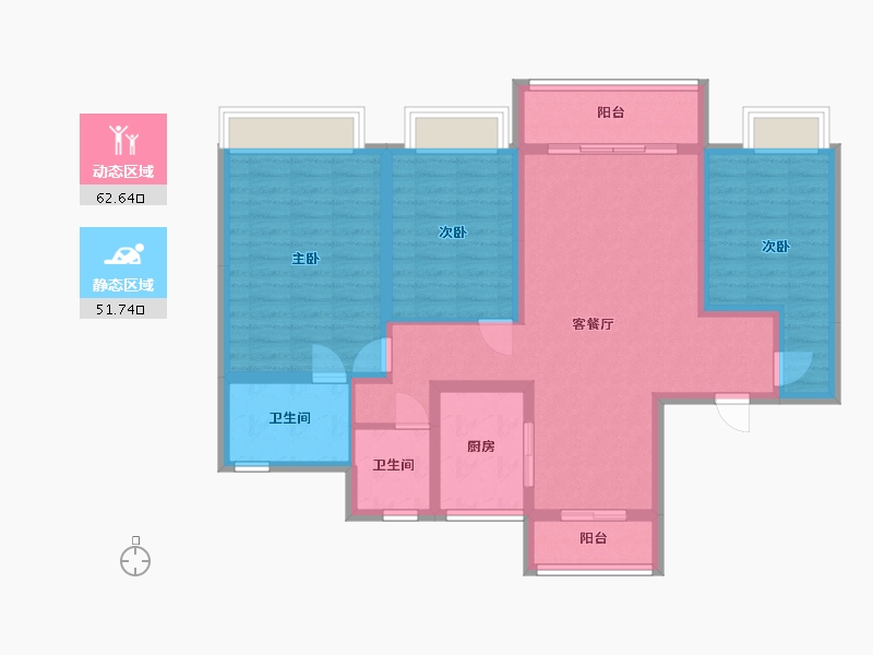 河南省-商丘市-和顺 沁园春-103.44-户型库-动静分区