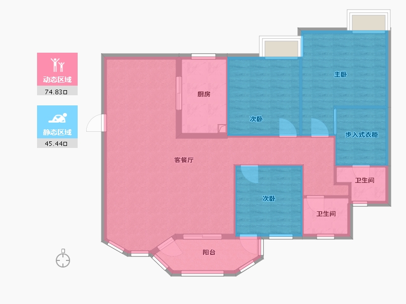 湖北省-武汉市-虹顶家园-14栋-110.00-户型库-动静分区