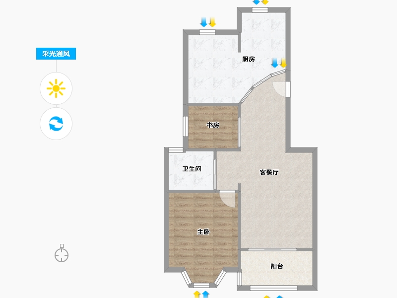 上海-上海市-曹路家苑-73.19-户型库-采光通风