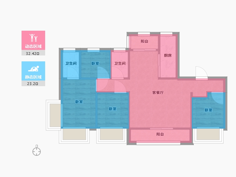 陕西省-咸阳市-中天宸悦-120.00-户型库-动静分区