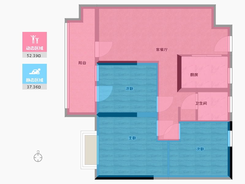 山东省-青岛市-天泰圣罗尼克-79.68-户型库-动静分区