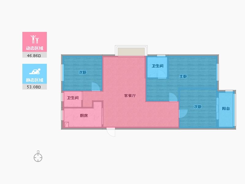 福建省-福州市-大东海晋棠府-97.60-户型库-动静分区