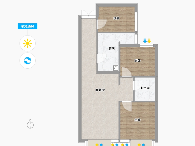 天津-天津市-御湖南苑-68.00-户型库-采光通风