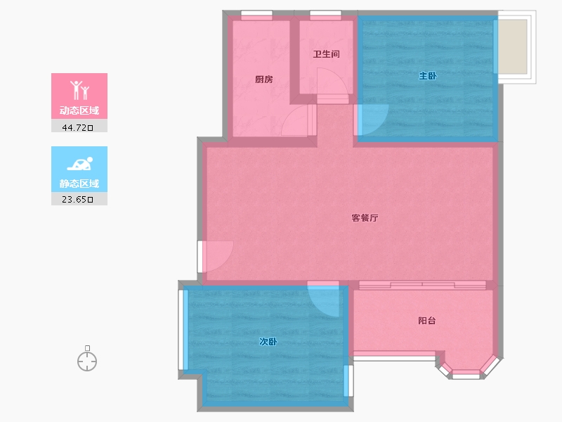 广东省-广州市-富力天朗明居S区-60.00-户型库-动静分区