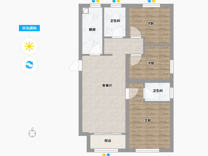 北京-北京市-熙悦丽博-70.24-户型库-采光通风