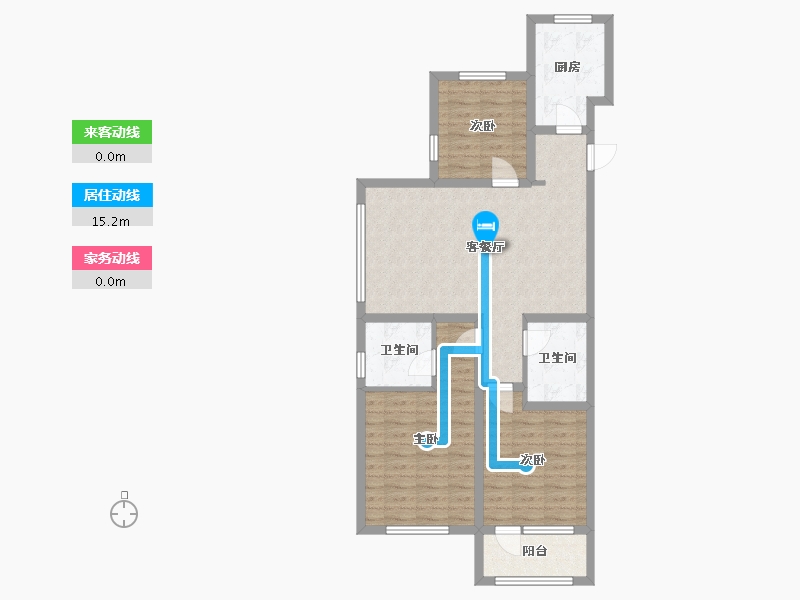 河北省-沧州市-荣洁长安御府-86.40-户型库-动静线