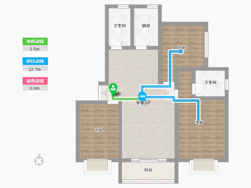 陕西省-西安市-万博府-105.18-户型库-动静线