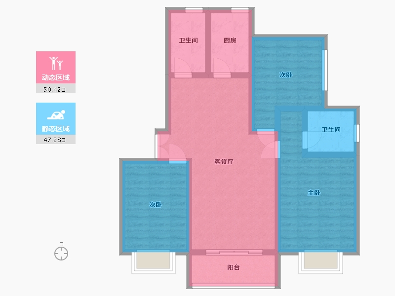 陕西省-西安市-万博府-105.18-户型库-动静分区