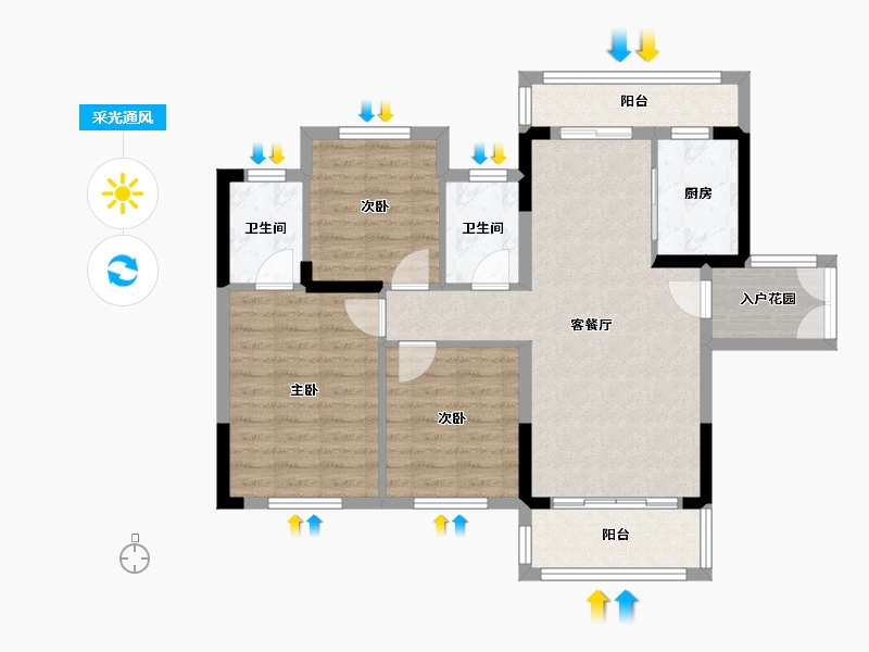 广东省-珠海市-京华假日湾-B区-77.42-户型库-采光通风