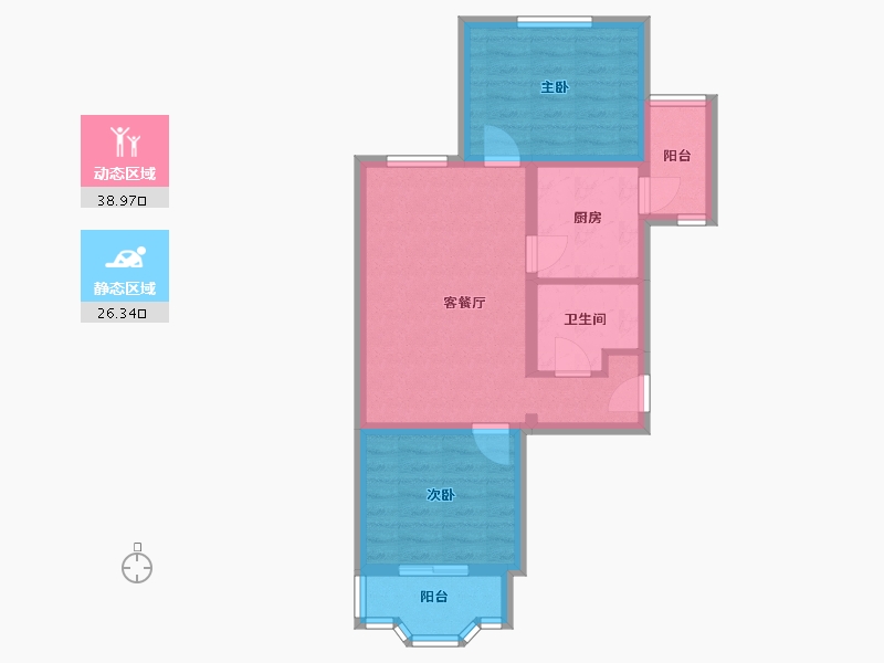 北京-北京市-福怡苑-56.22-户型库-动静分区