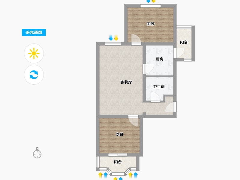 北京-北京市-福怡苑-56.22-户型库-采光通风
