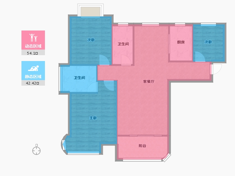 江西省-南昌市-国金印象-86.40-户型库-动静分区